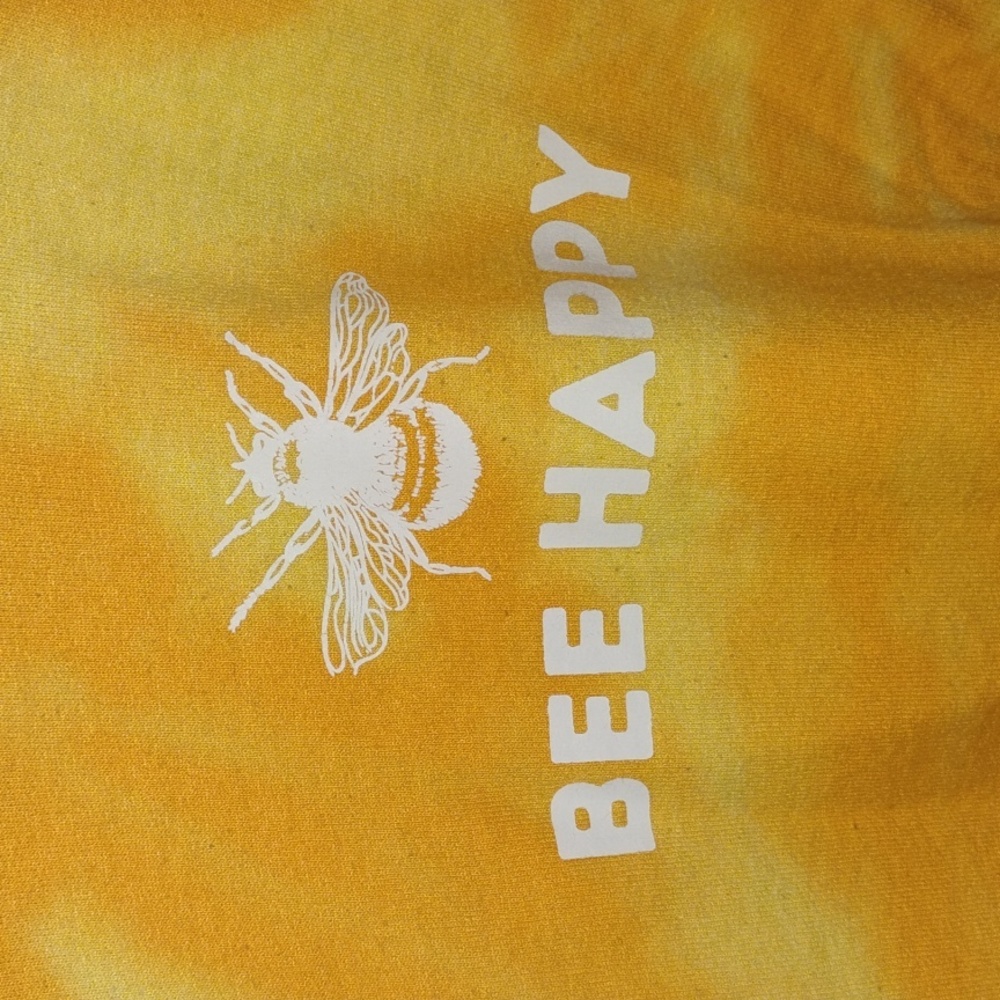 "Bee Happy" Yellow & Orange Marbled Sweatshirt